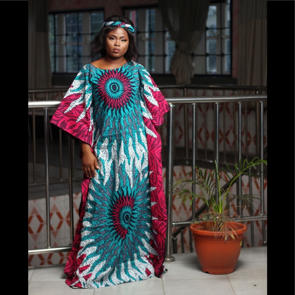 SALES! SALES!!! African maxi dress with head wrap - Picture 6 of 12